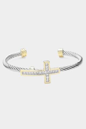 The GraceLine Two-Tone Cross Cuff