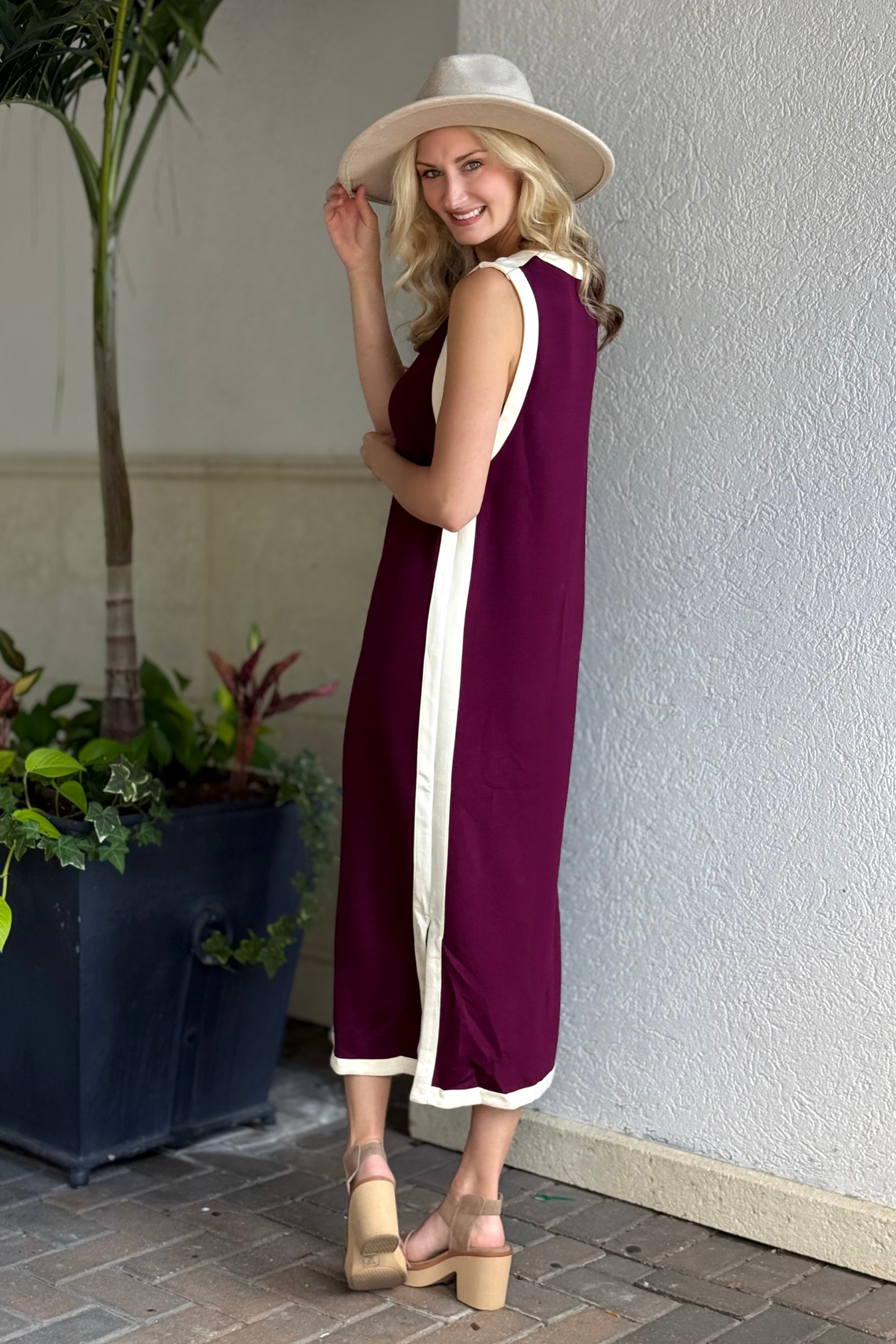 bordeaux midi dress Nazl Ceren MARGAUX CREPE DRESS IN BORDEAUX