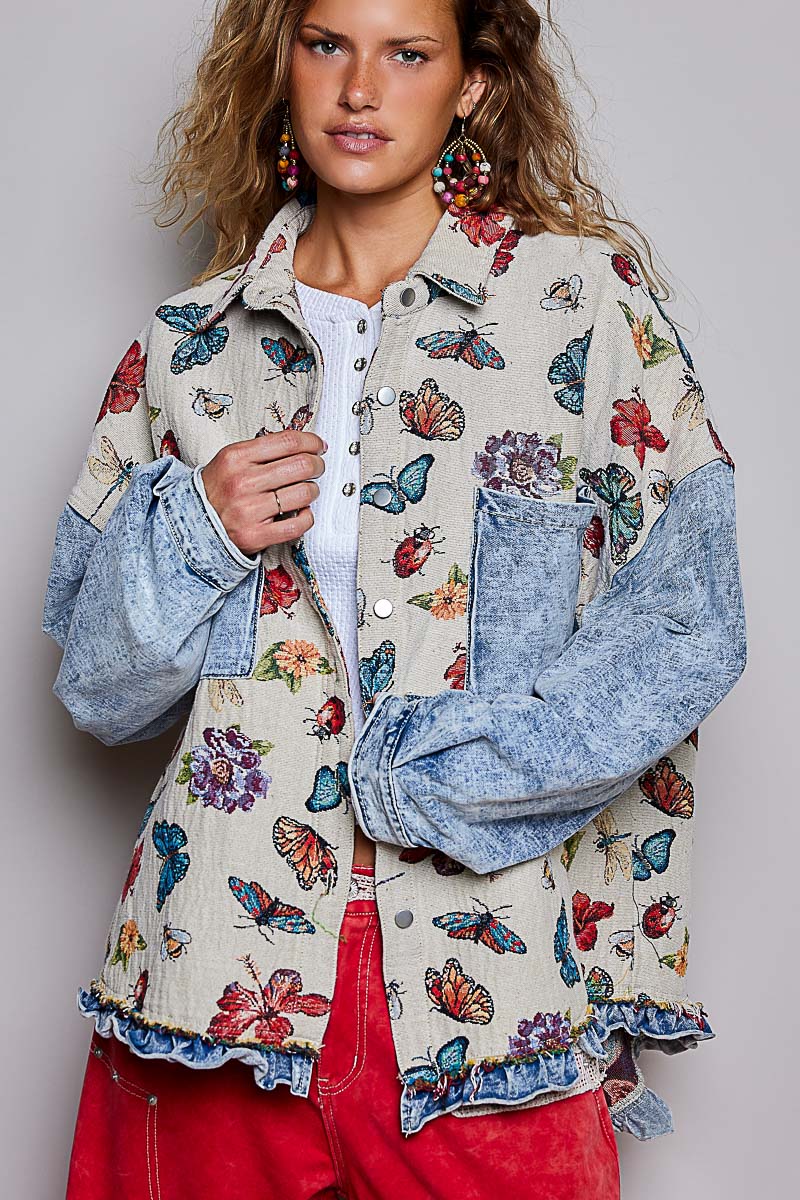 Vintage Wings Butterfly Tapestry Jacket
