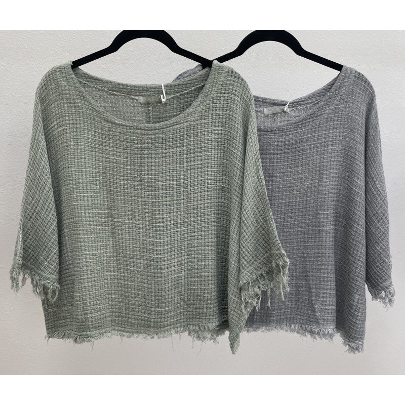 Harbor Breeze Raw Edge Crop Top