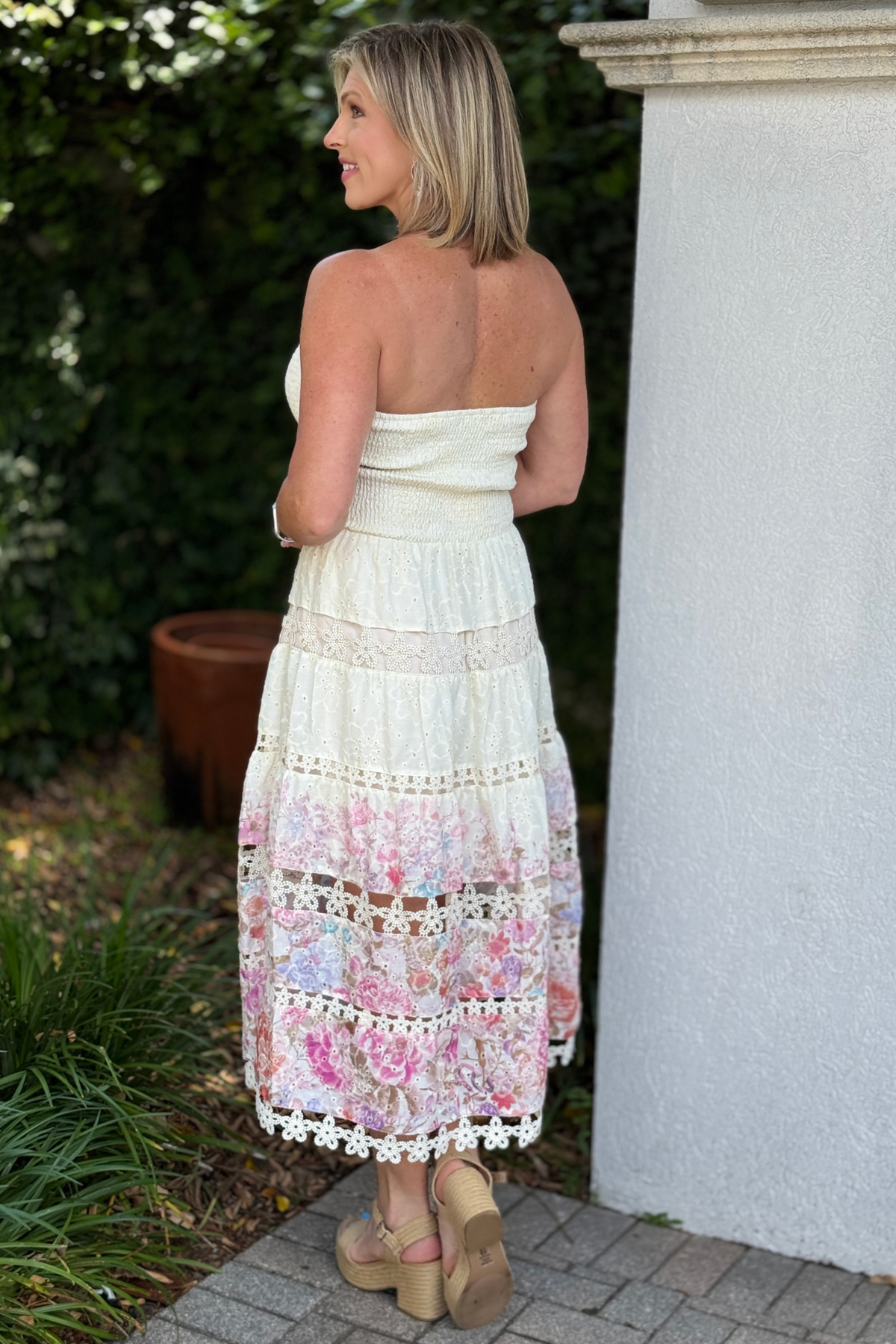 lightweight feminine midi dress for garden parties