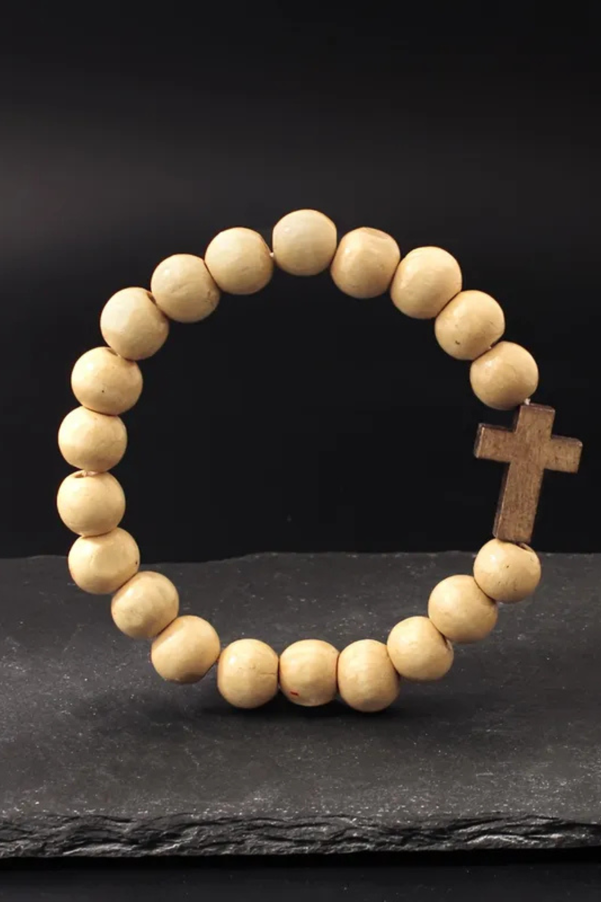 Faithfully Rooted Wooden Cross Bracelet