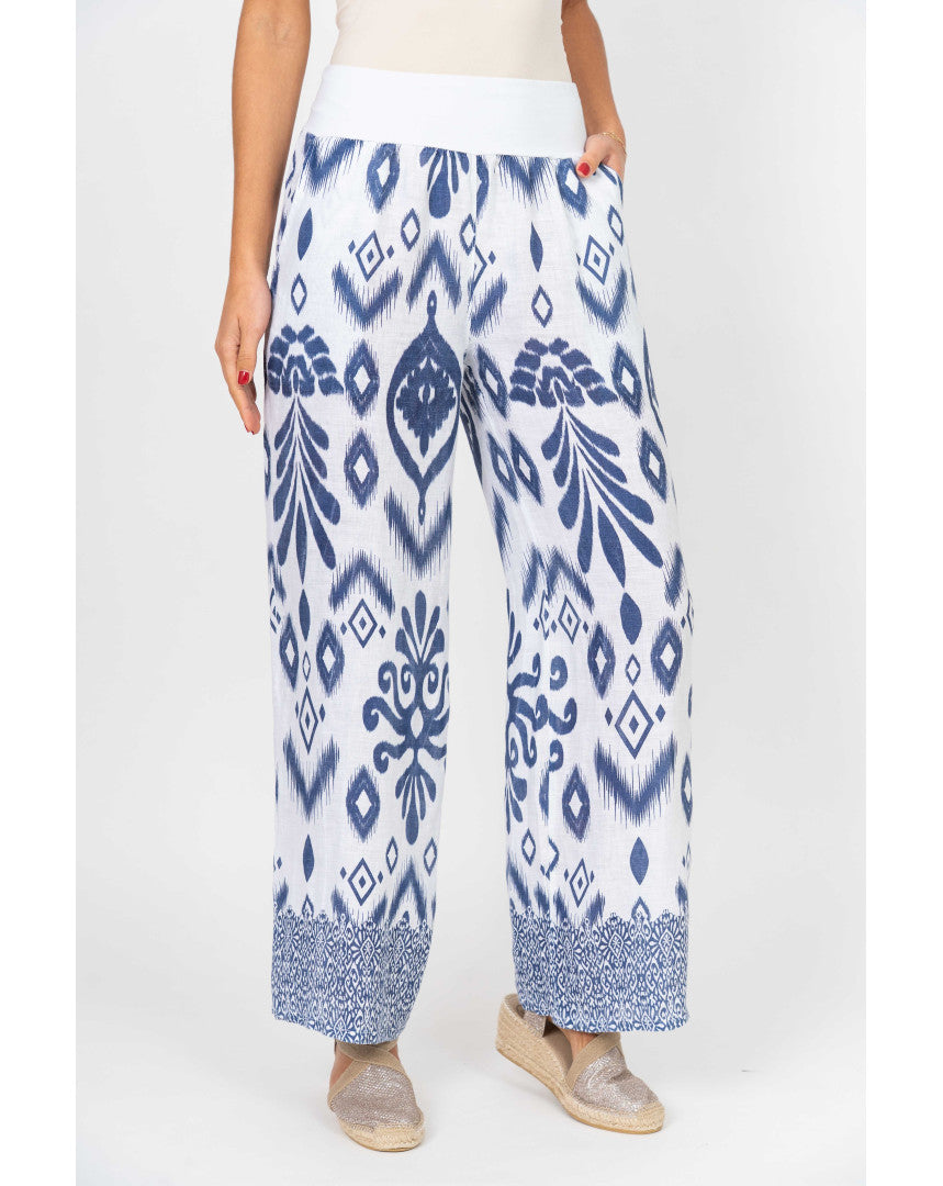 The Capri Breeze Printed Linen Pants