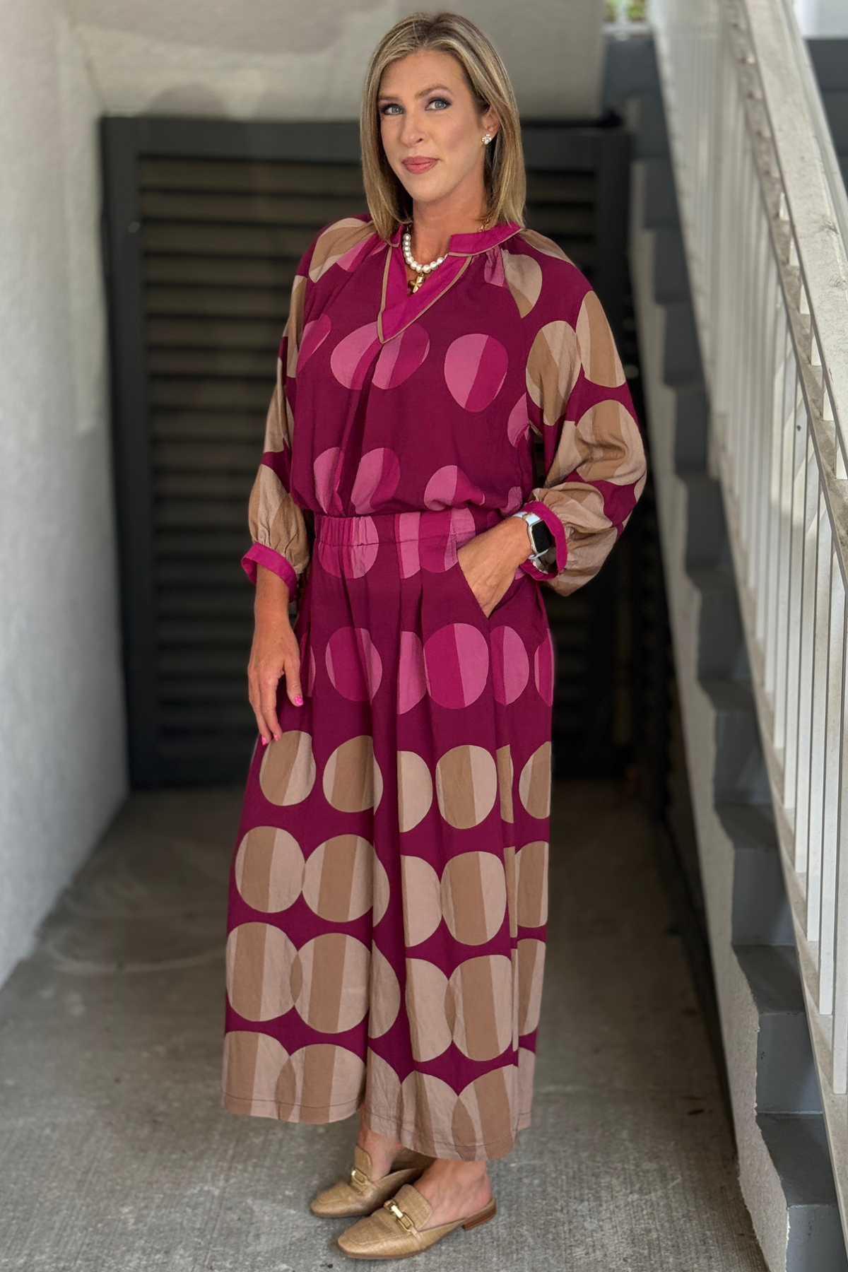 Relaxed fit printed trousers