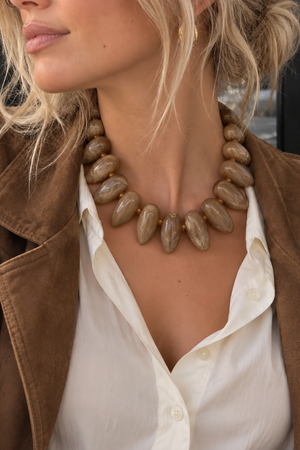 Sculpted Stone Statement Necklace