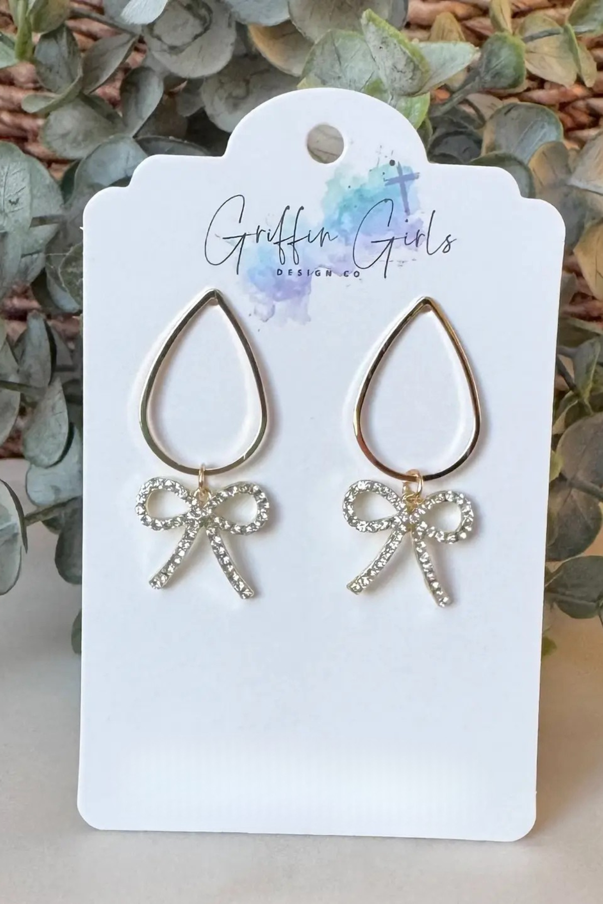 The Sparkle Bow Teardrop Earrings