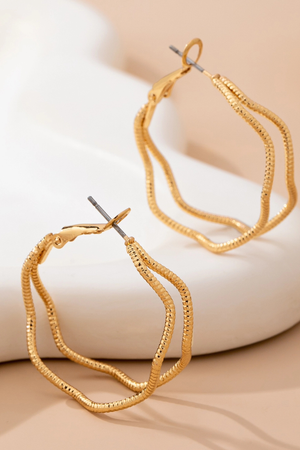 The Golden Coast Wavy Hoop Earrings