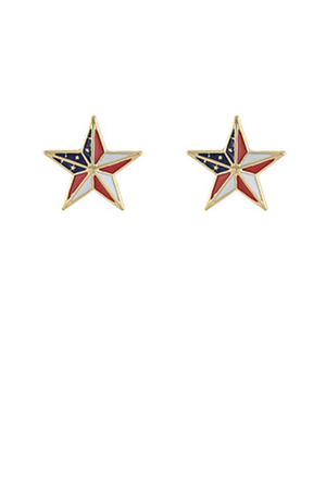Red white blue enamel star studs