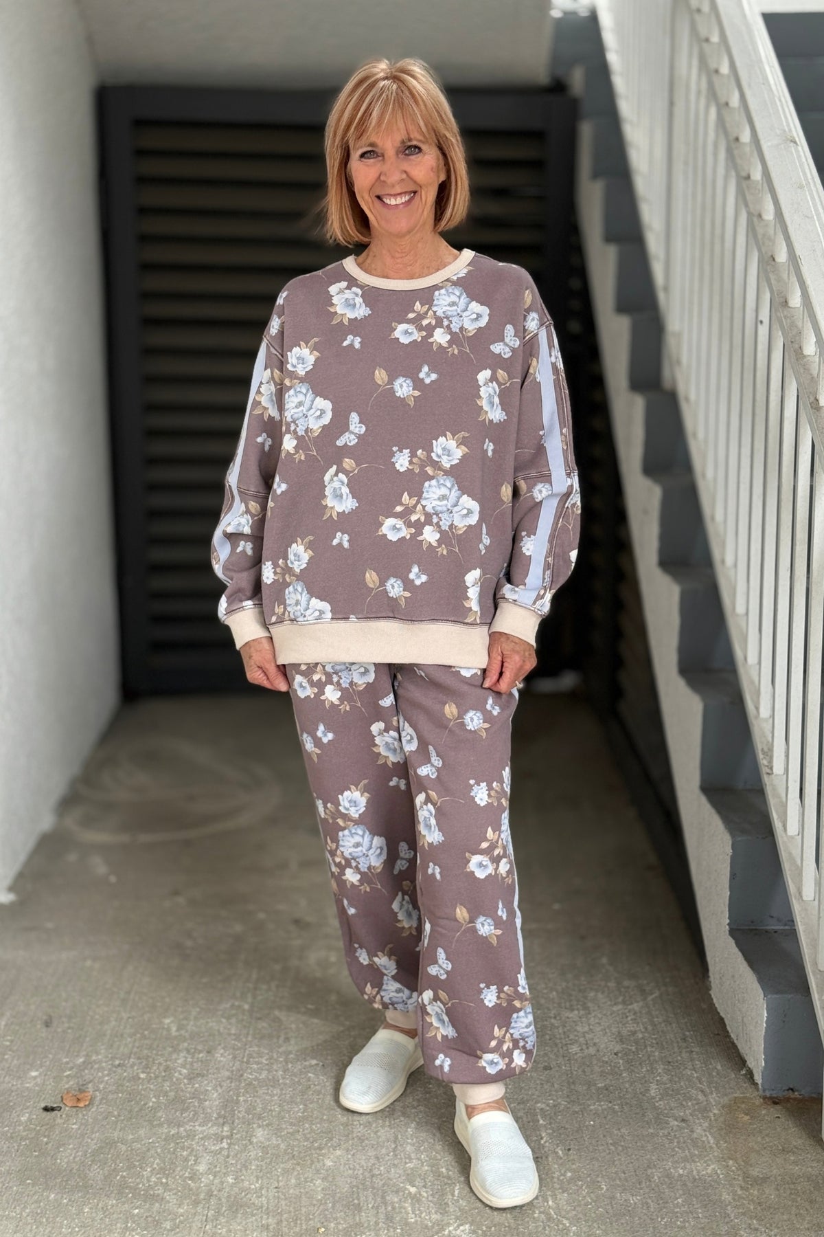 Butterfly Bloom Floral Sweatshirt & Jogger Set