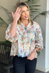 Marie Ann Embroidered Eyelet Button Up Blouse