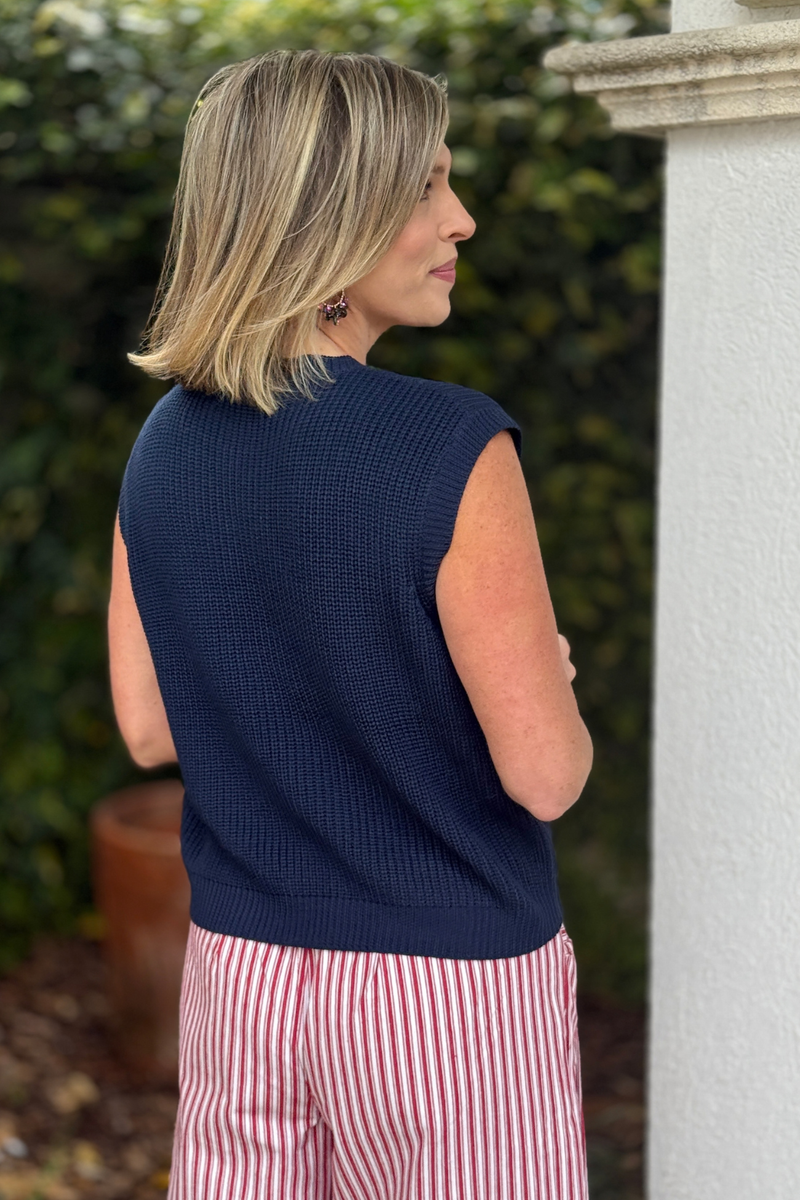 patriotic knit vest with sequins