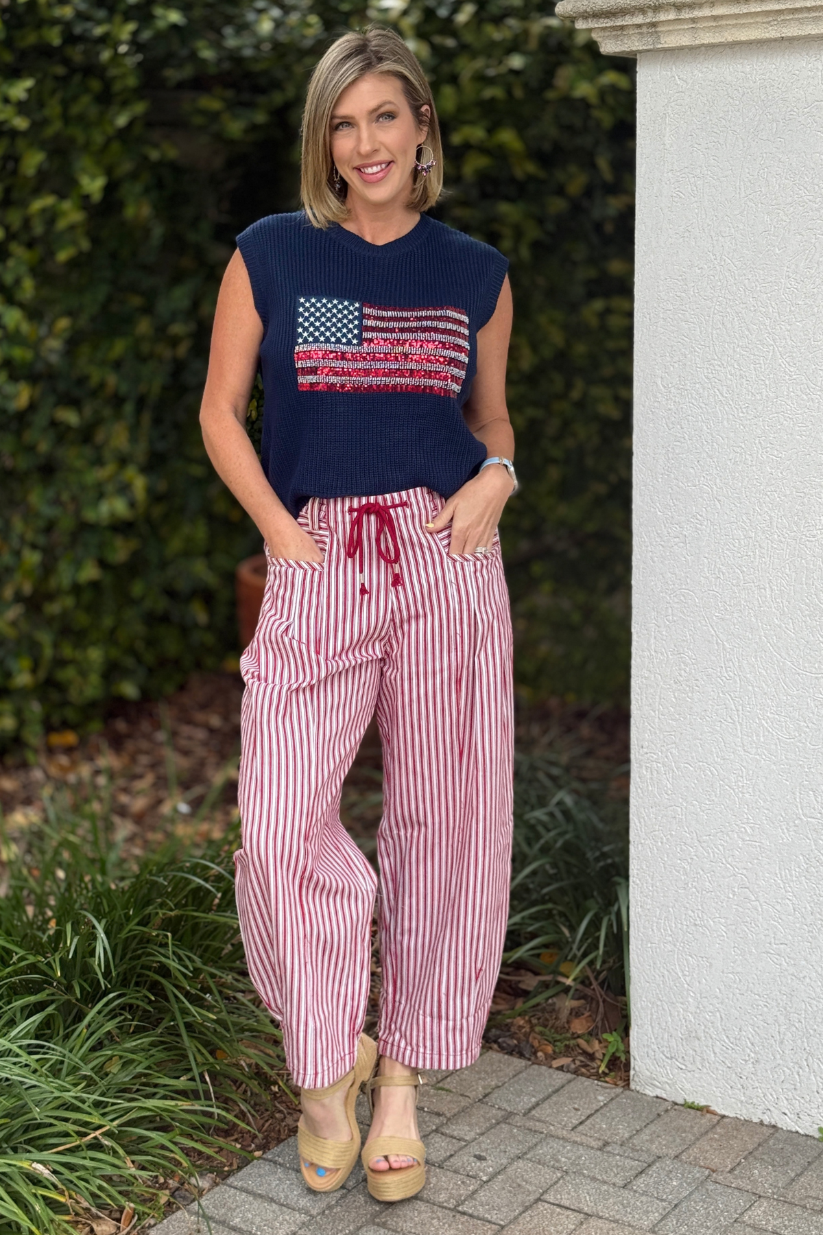 fourth of july sweater vest outfit
