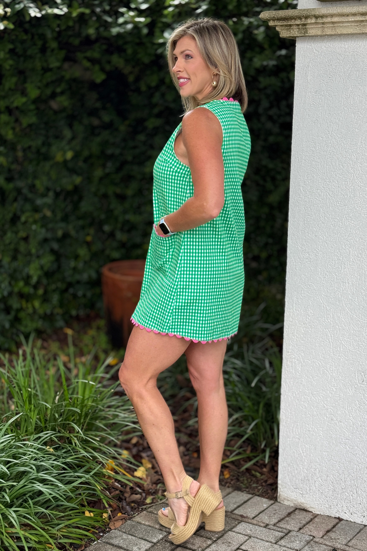 Green Gingham Scallop Trim Mini Dress for Women | The Pink Nickel Women's Clothing Boutique | The Pink Nickel Green Gingham Scallop Trim Mini Dress for Women | The Pink Nickel Women's Clothing Boutique | The Pink Nickel