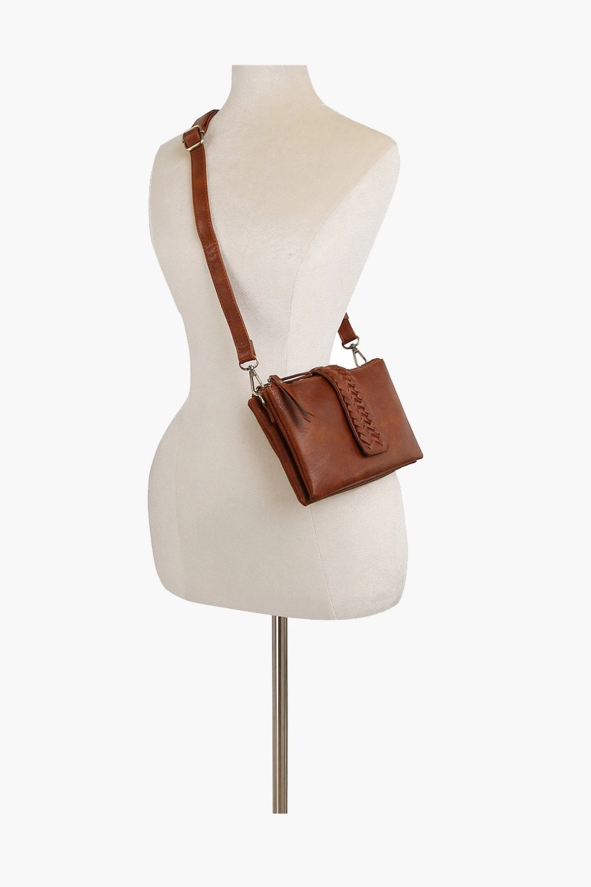 Compact crossbody bag with removable adjustable strap