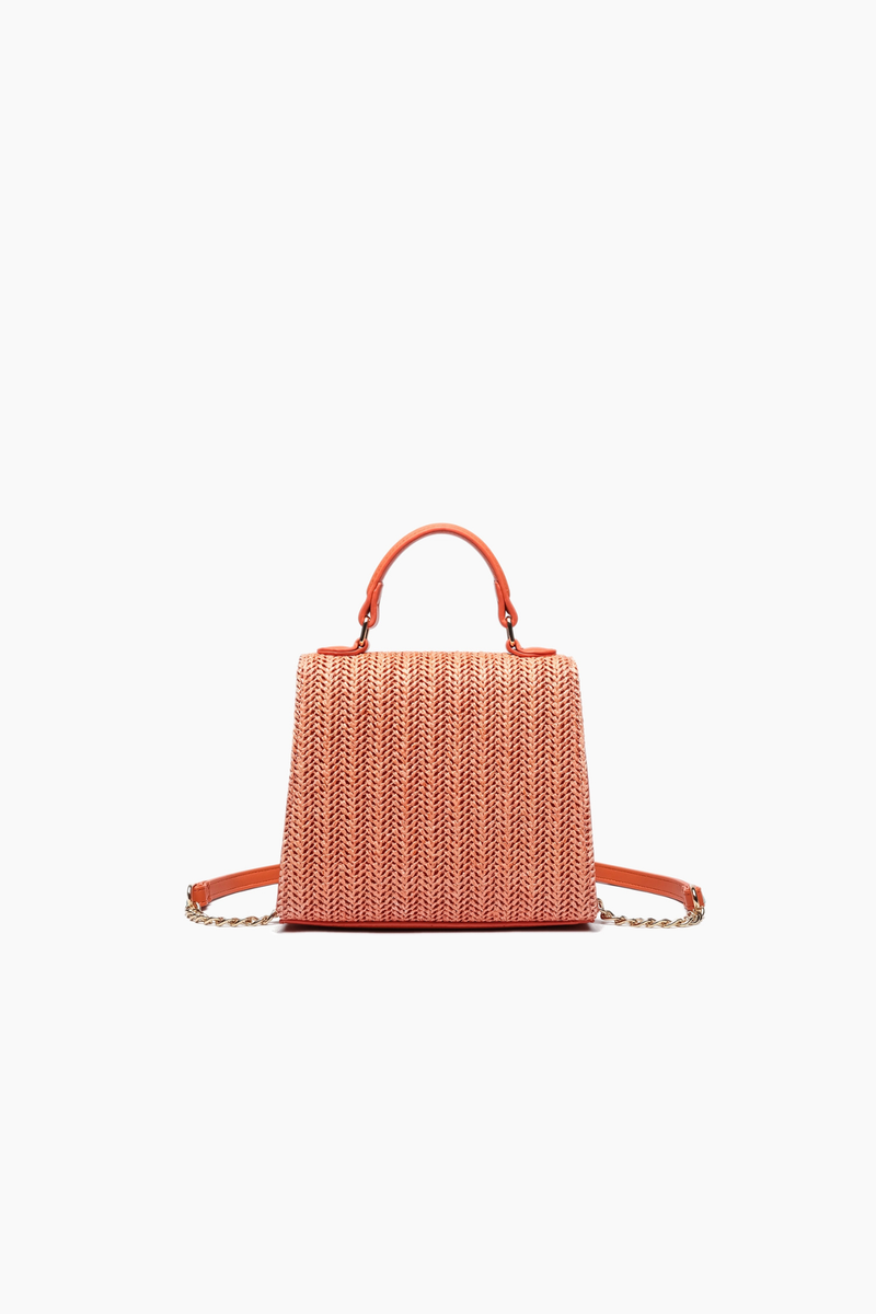 straw purse with gold turn lock closure detail