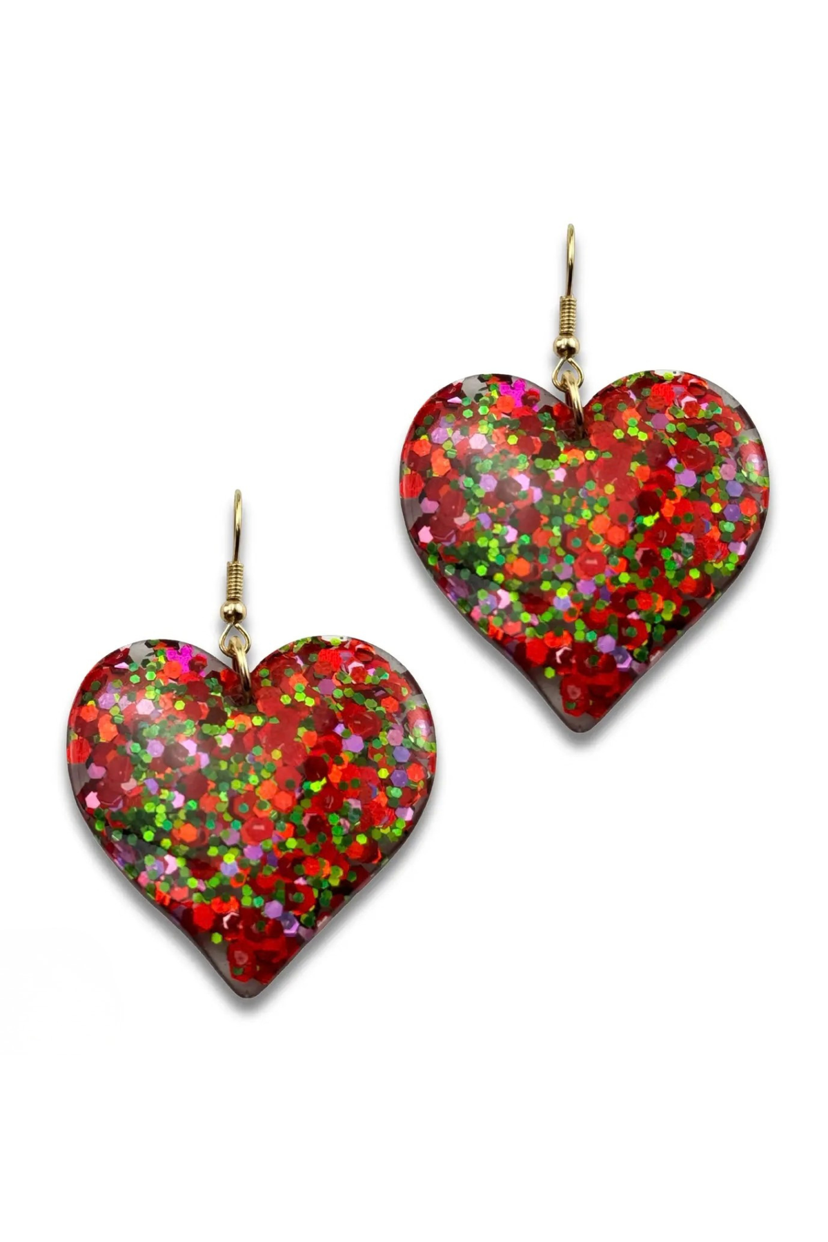 Acrylic Glitter Heart Earrings