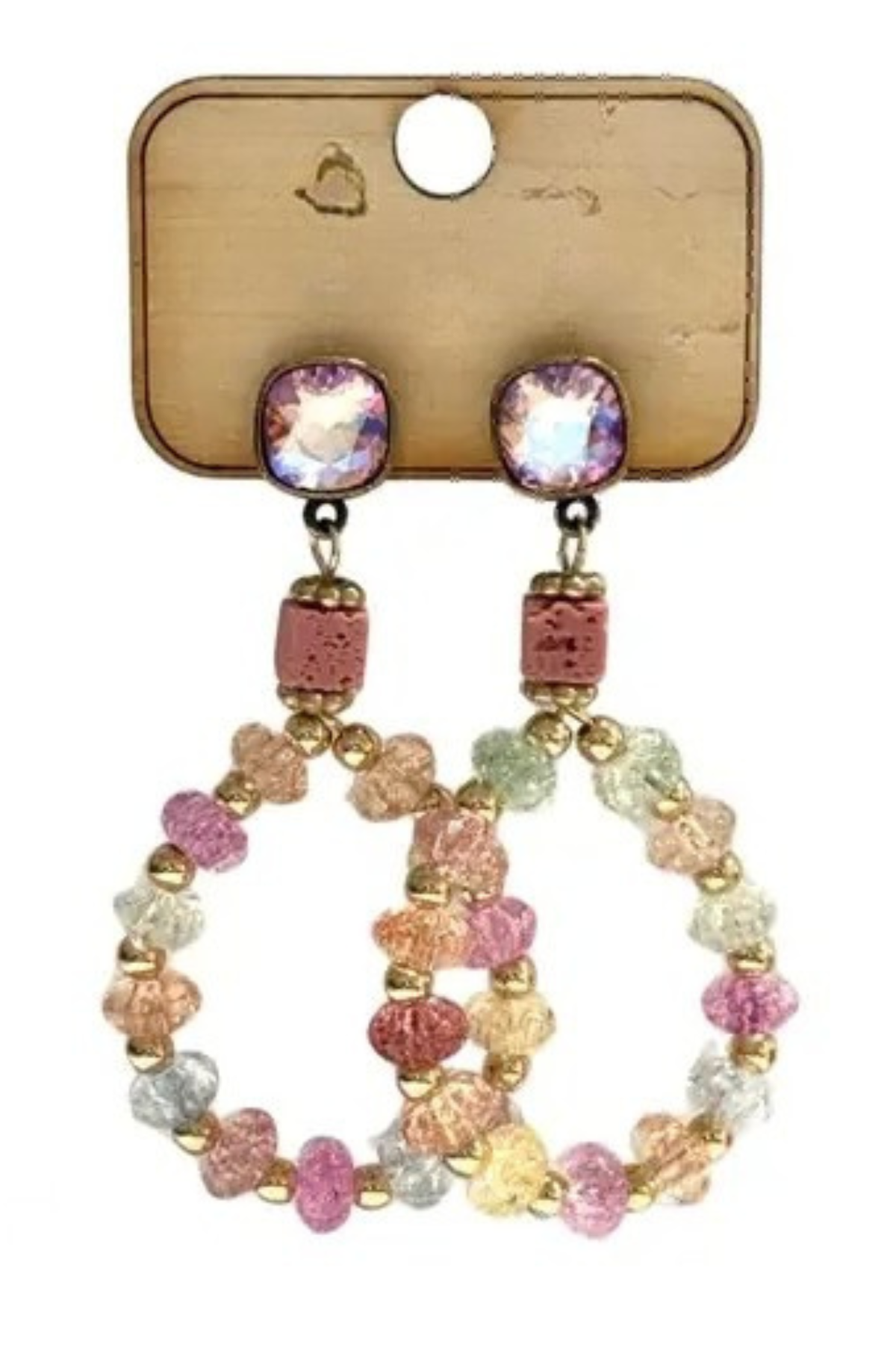 Cracked Glow Beaded Teardrop Earrings