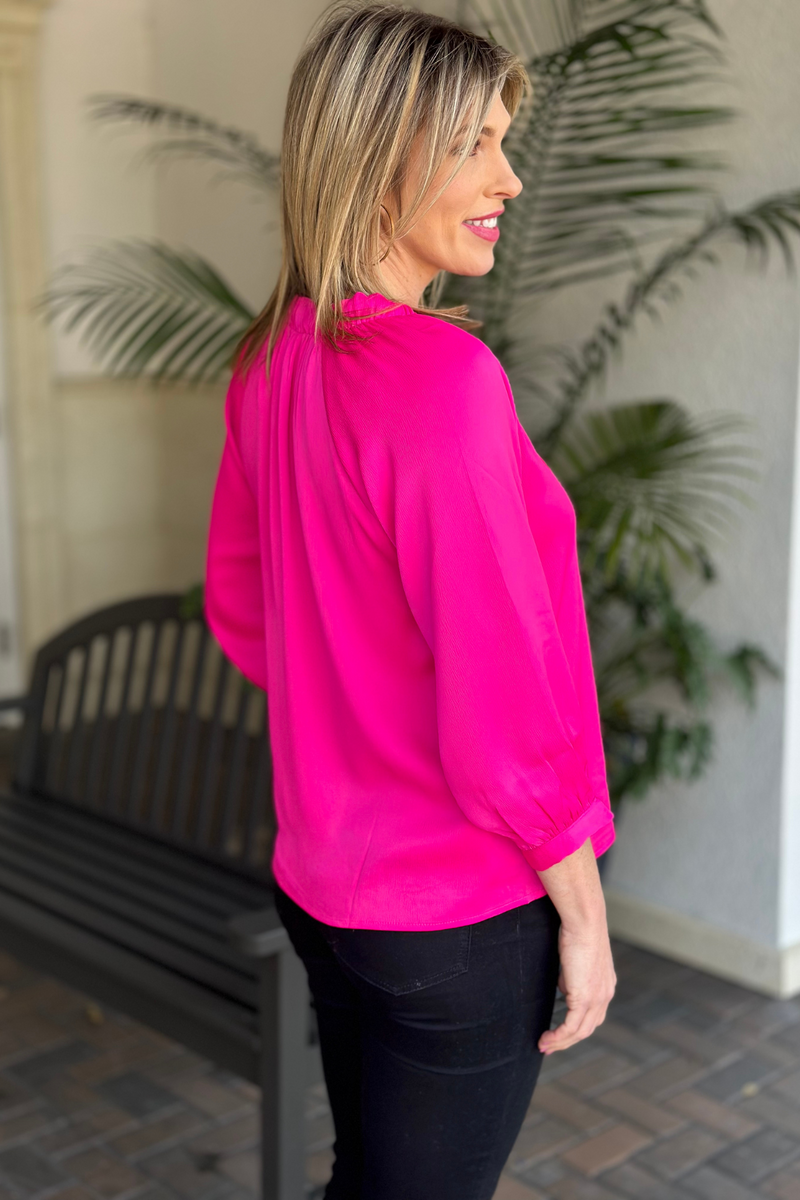 Jade: Prim And Proper Ruch Neck Blouse