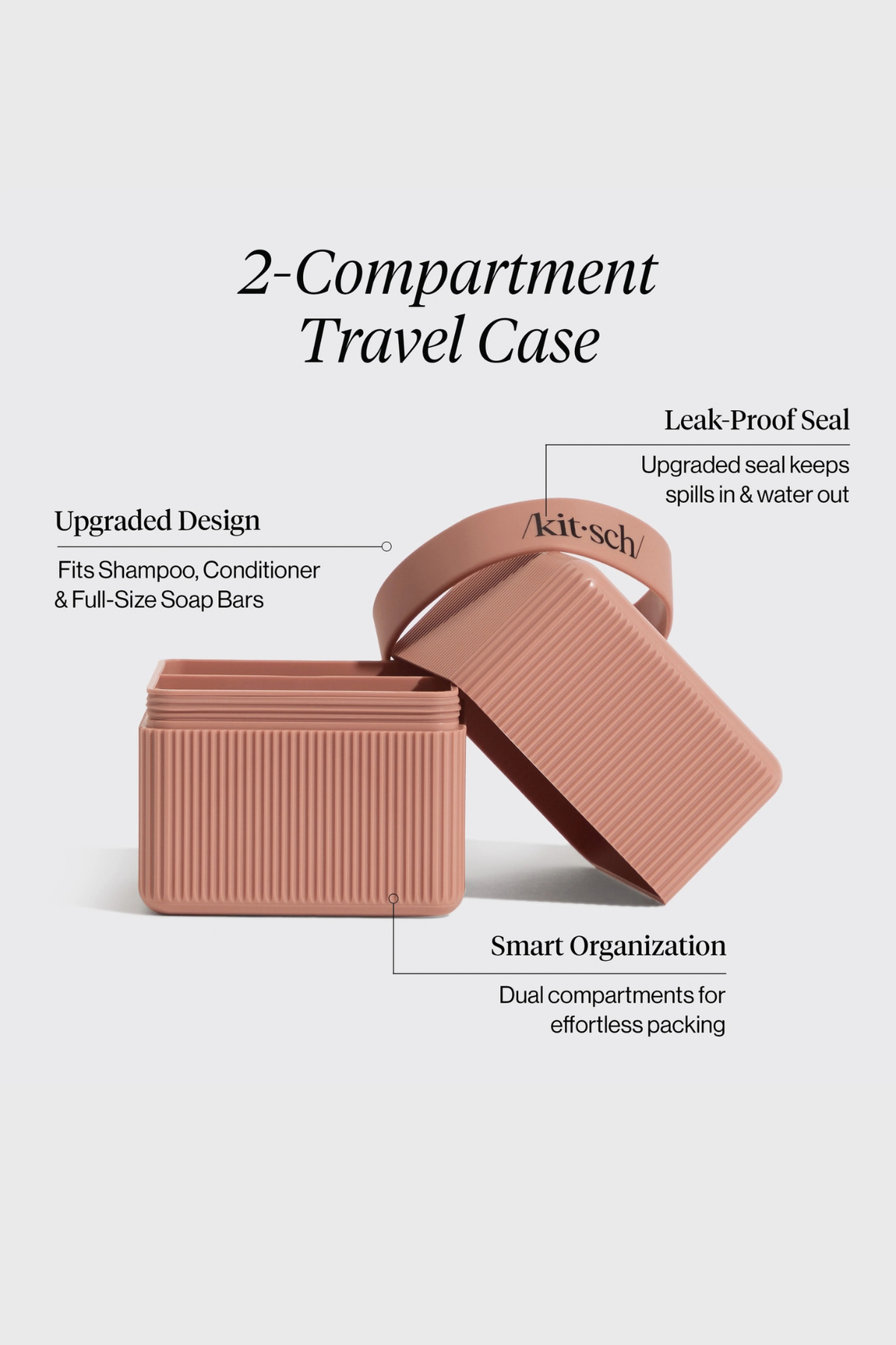 The KITSCH Jetsetter Dual-Compartment Travel Case – Black