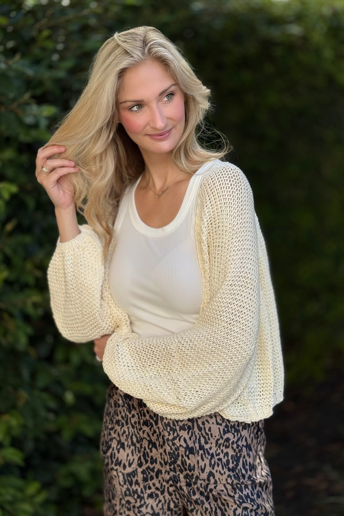 The Caroline Cream Open Knit Cardigan