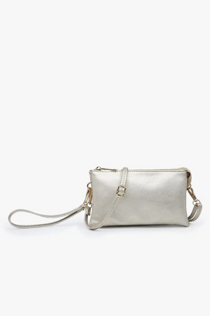 Riley Monogrammable 3-Compartment Crossbody & Wristlet- Gold