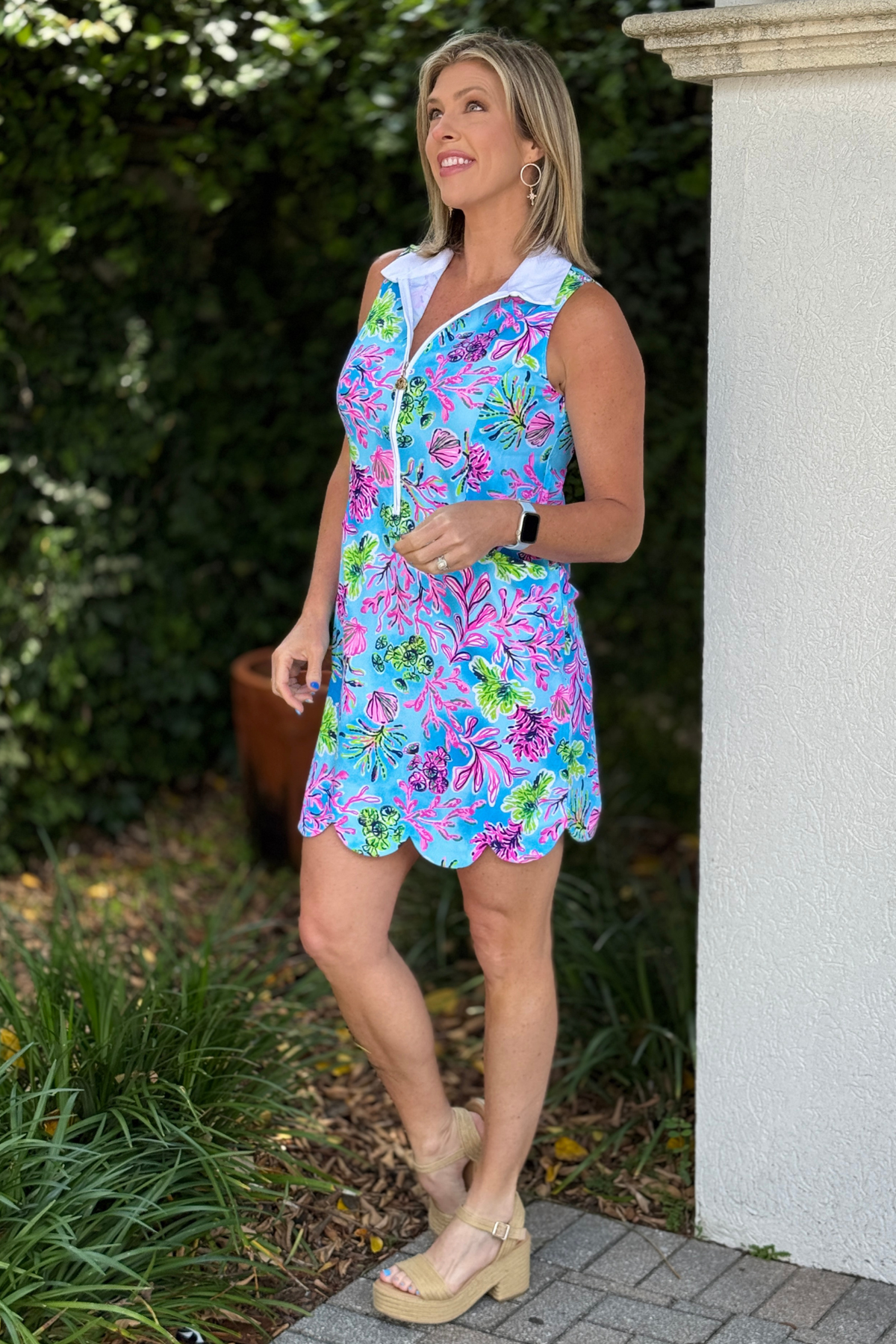 colorful boutique sleeveless dress with pockets