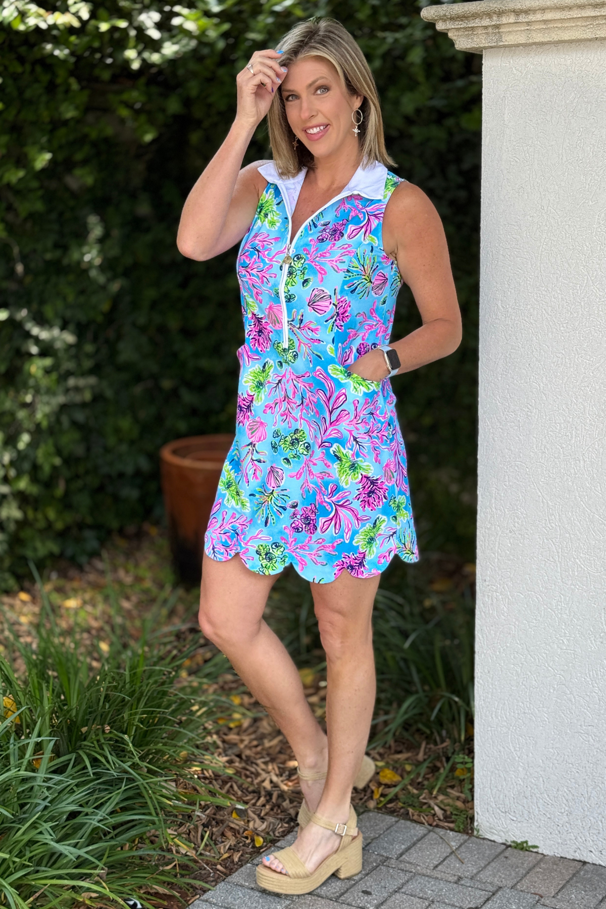 resort wear sleeveless dress women front view