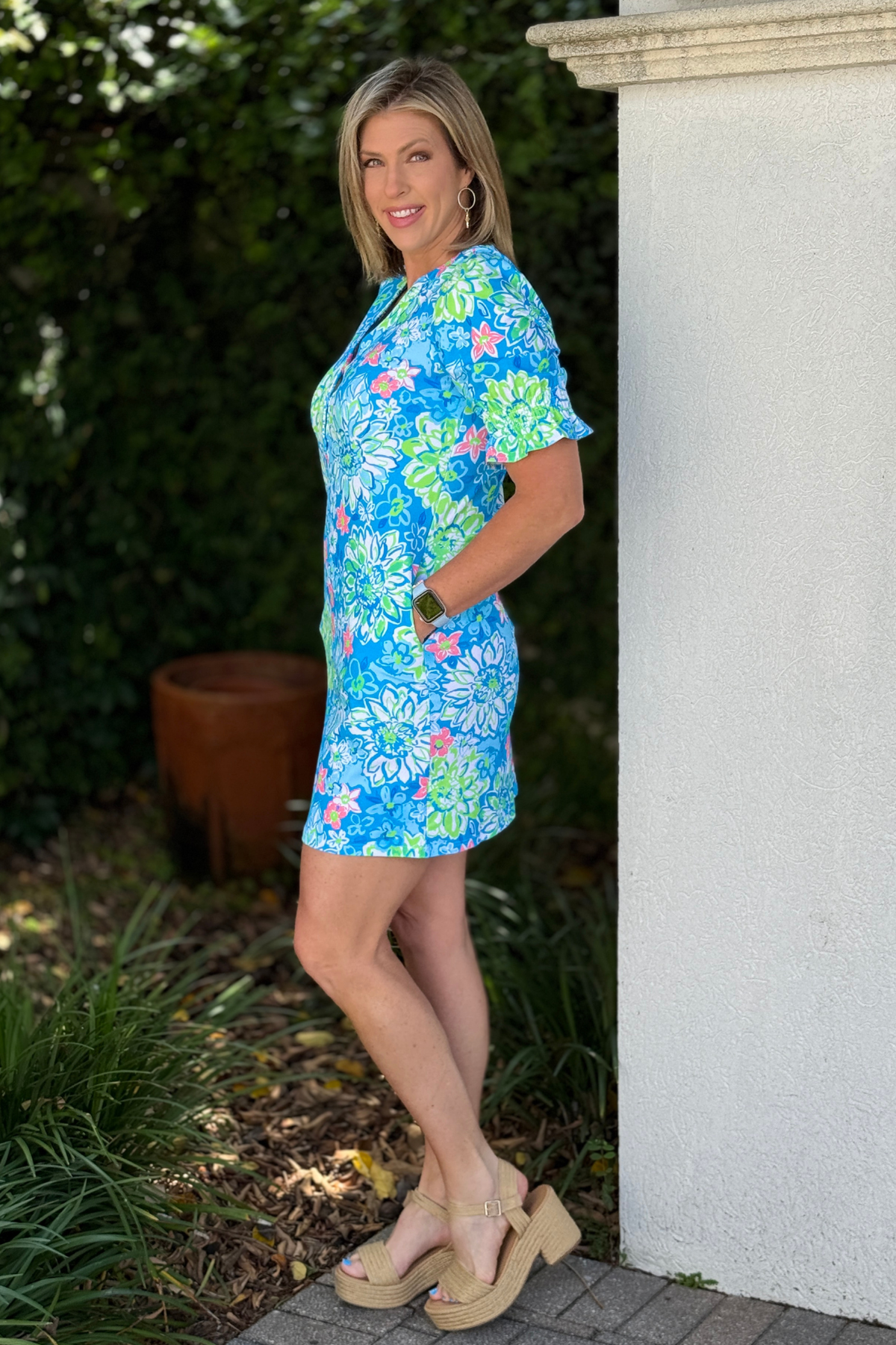lightweight summer dress with notch neckline