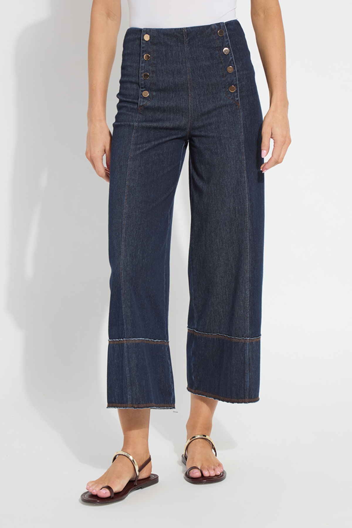 Lysse Kaia Pull-On Wide Leg Denim Pants