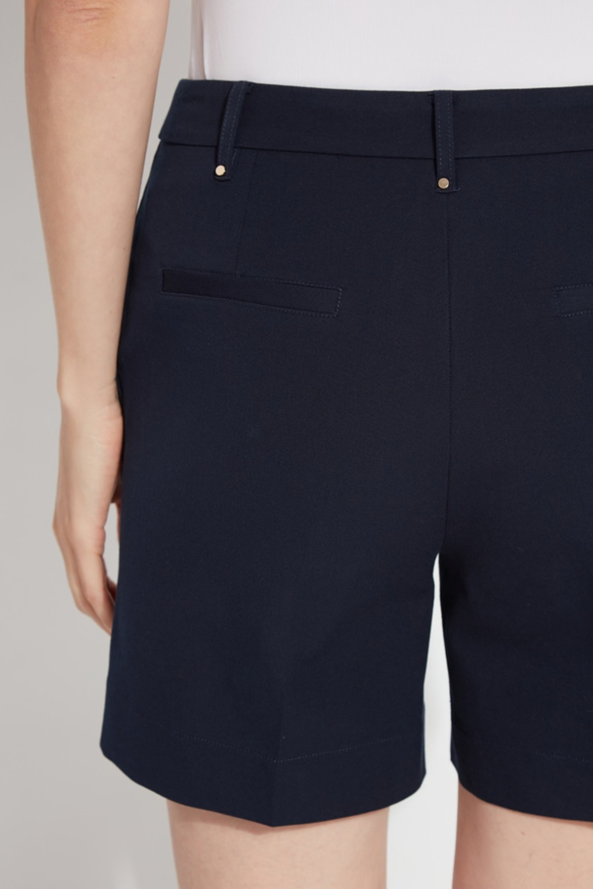 navy boutique shorts with smoothing waistband