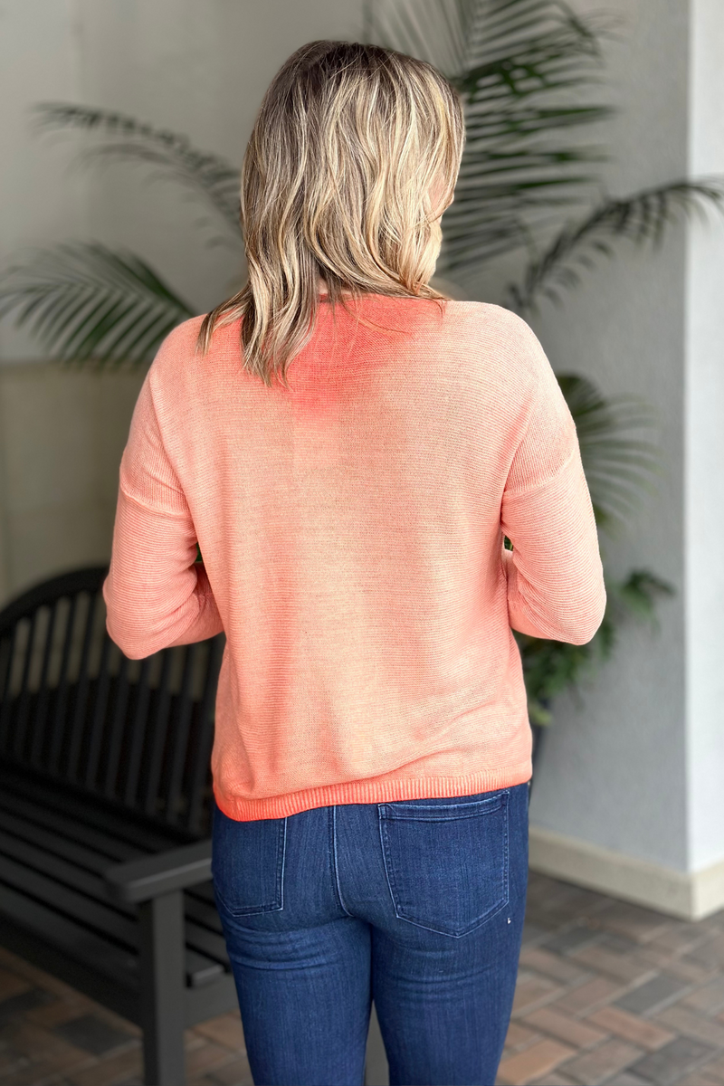 Shimmer and Shine Knit Sweater Top- Coral