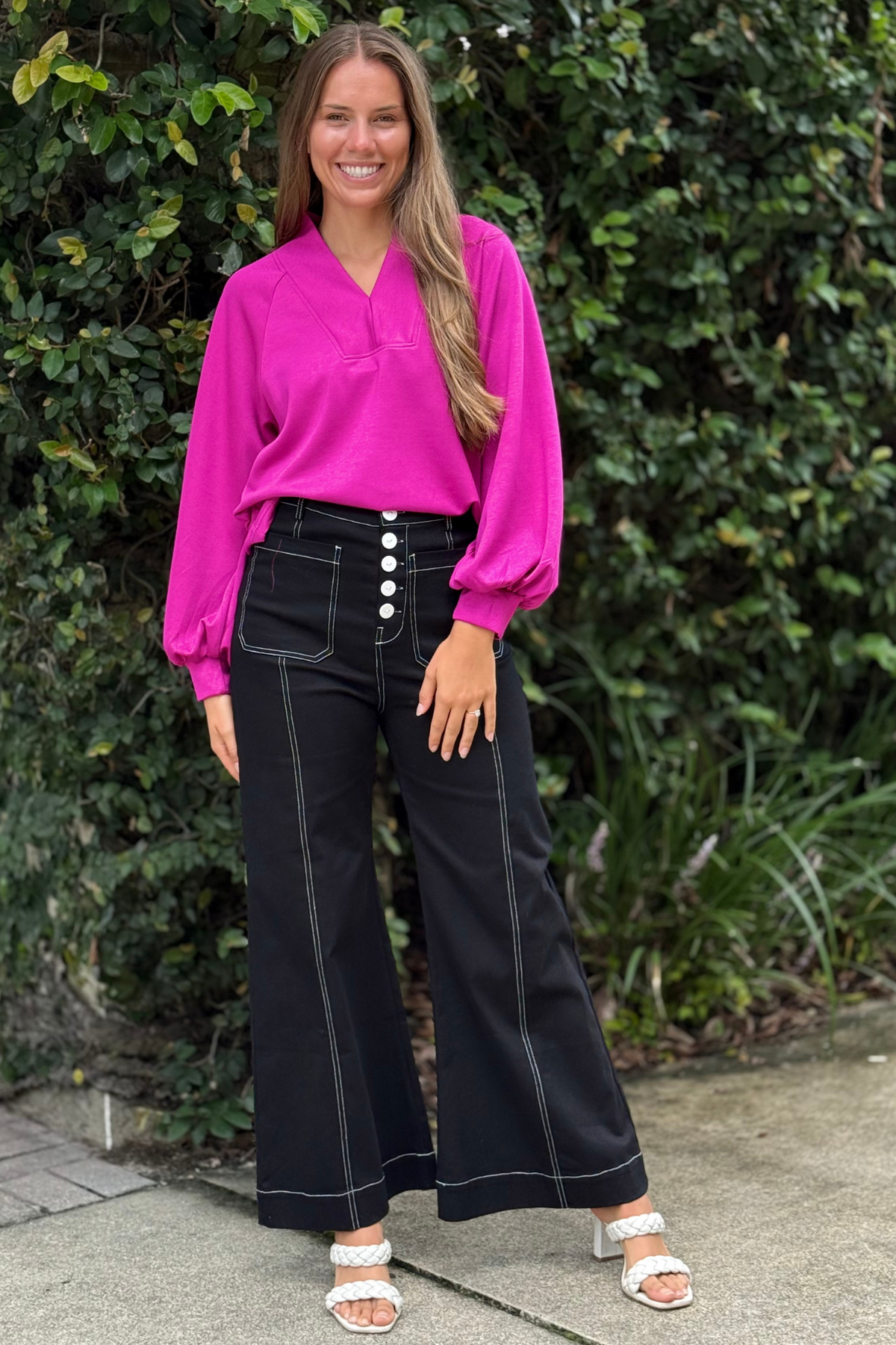 The Market Day Top in Magenta