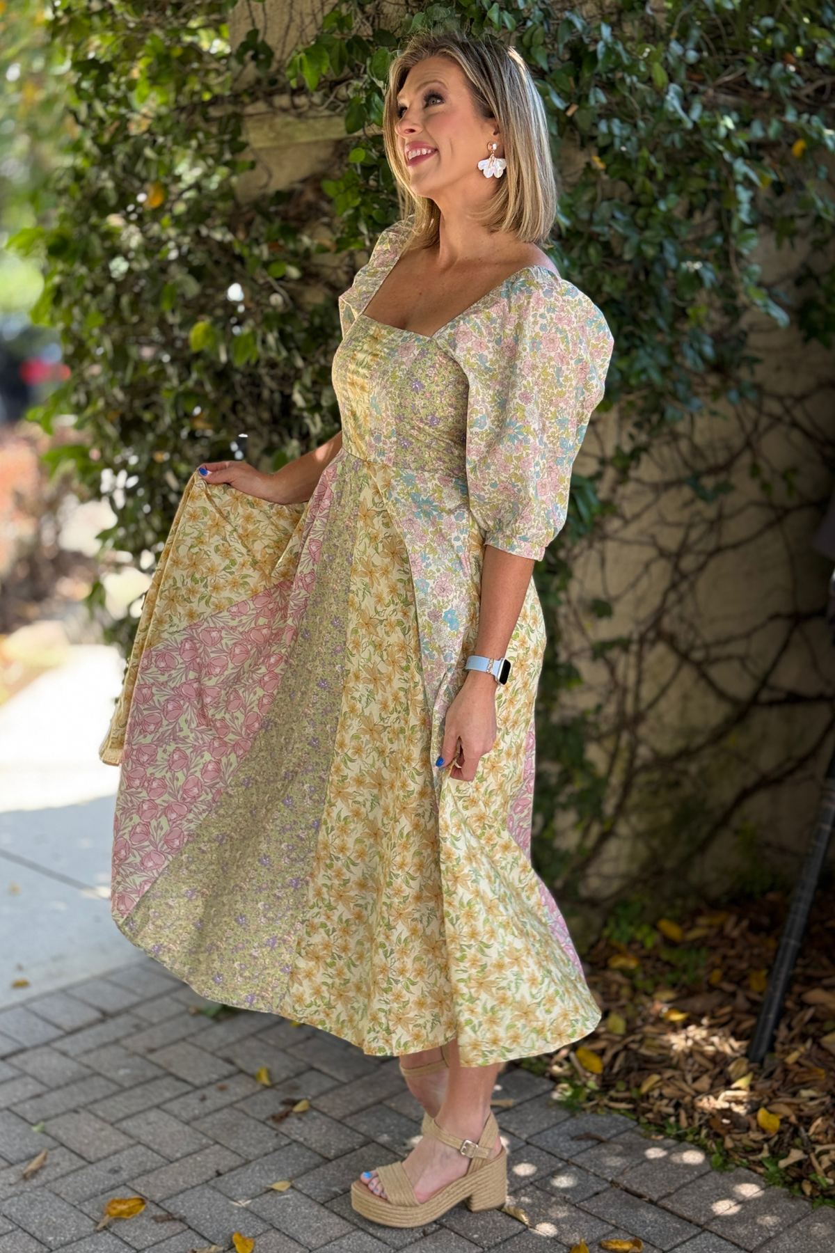 women’s pastel floral summer dress