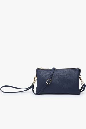 Riley Monogrammable 3-Compartment Crossbody & Wristlet-Navy