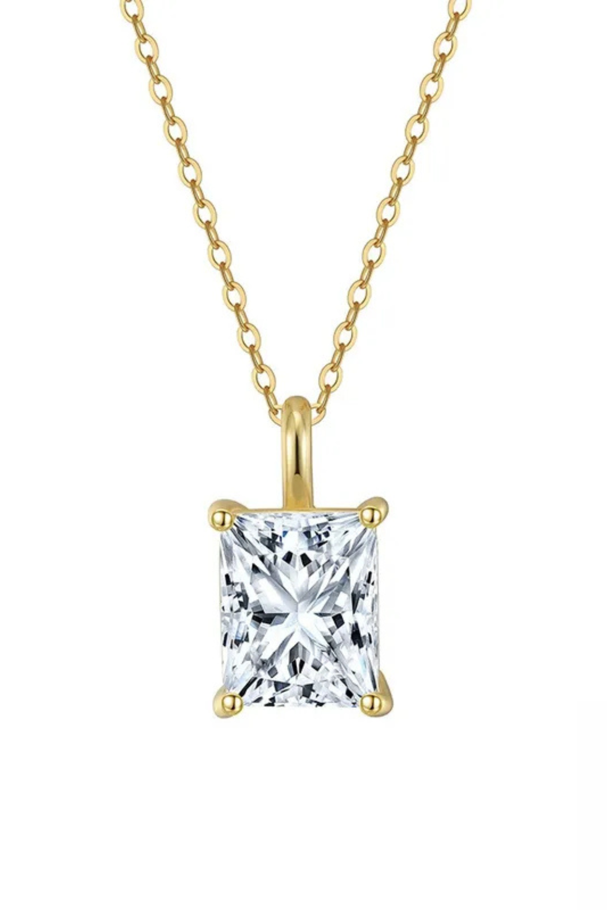 Modern Muse Square Moissanite Necklace