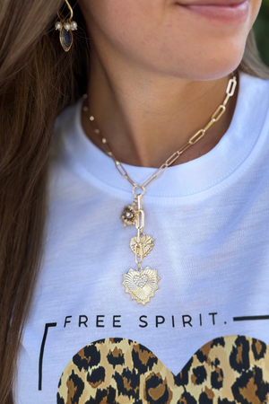 Vintage Heartbeat Pendant Necklace