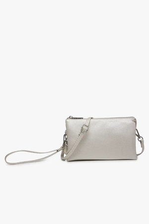 Riley Monogrammable 3-Compartment Crossbody & Wristlet-Pearl
