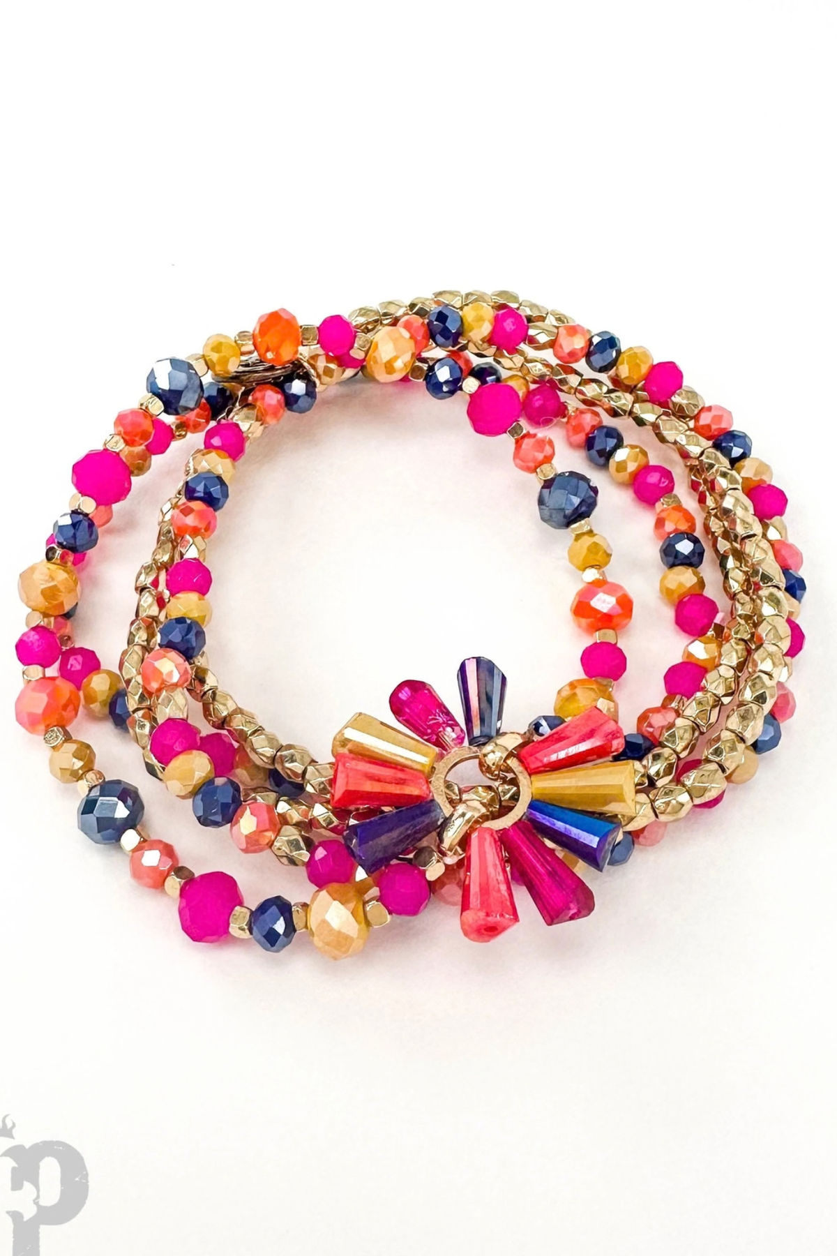Pink Panache Radiant Fluted Bead Four Strand Bracelet
