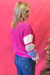 Cozy Colors Gathered Sleeve Sweater