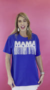 Pearl Studded Outline Mama Patch Tee