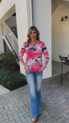Sympli Go To Classic Marble Print Top