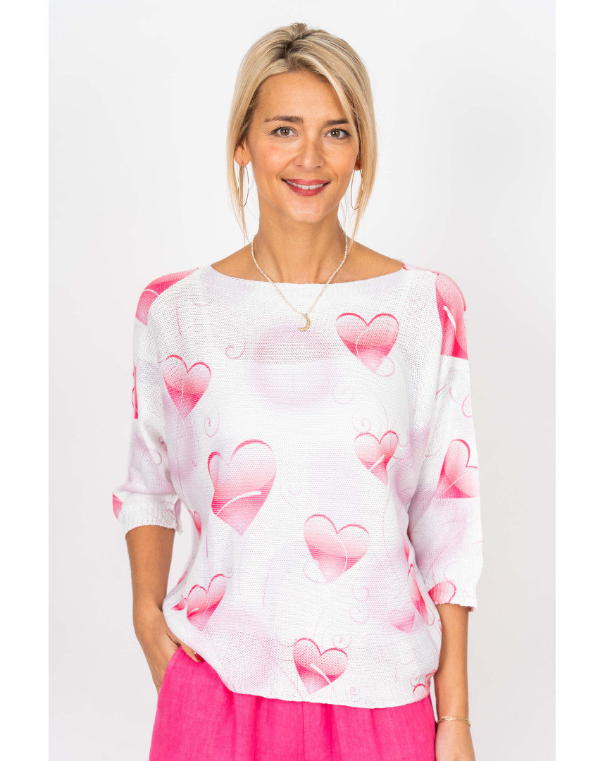 The Blushing Hearts Batwing Sweater