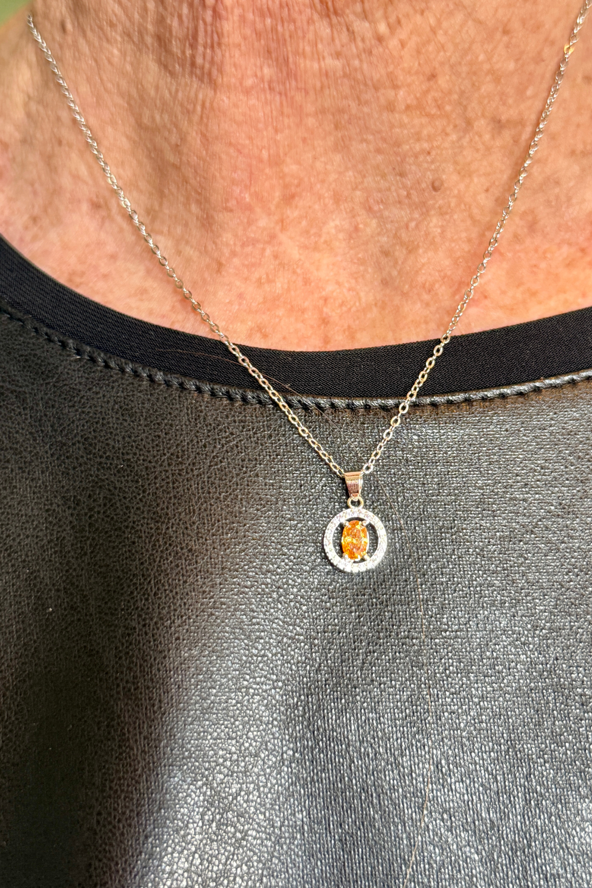 Golden Glow Moissanite Halo Pendant – 0.5 CT