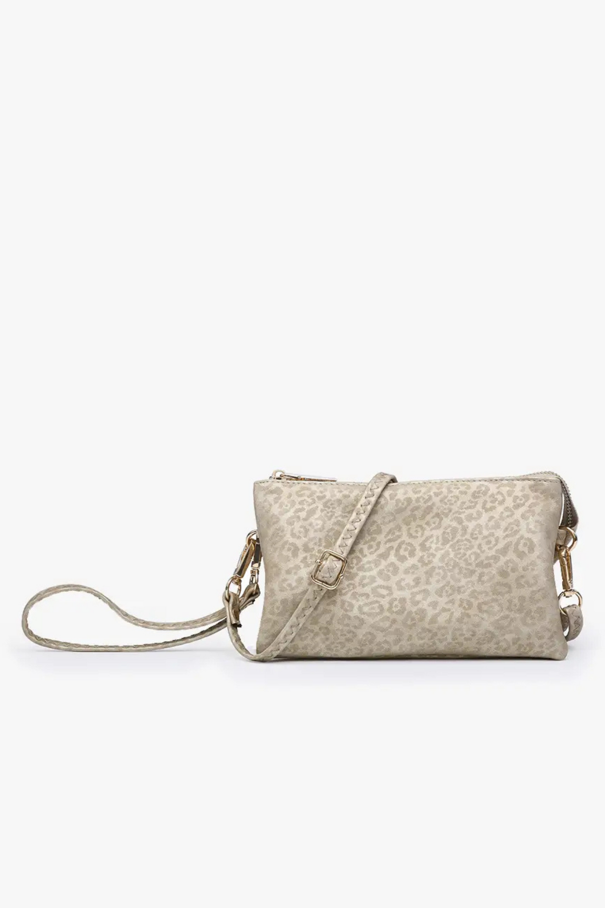 Riley Monogrammable 3-Compartment Crossbody & Wristlet- Cheetah