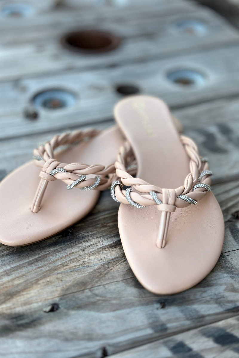 Napa Nude Embellished Slide Sandal