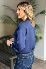 Gwyneth Long Sleeve Bubble Silky Sweatshirt