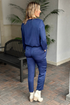 Gwyneth Relaxed Utility Pintucked Pants-Navy
