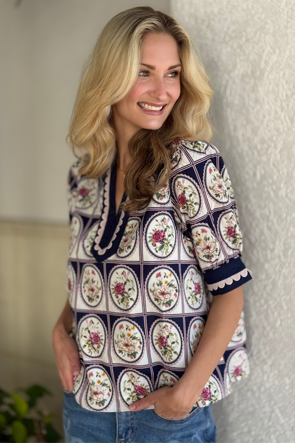 The Garden Estate Scallop Trim Top