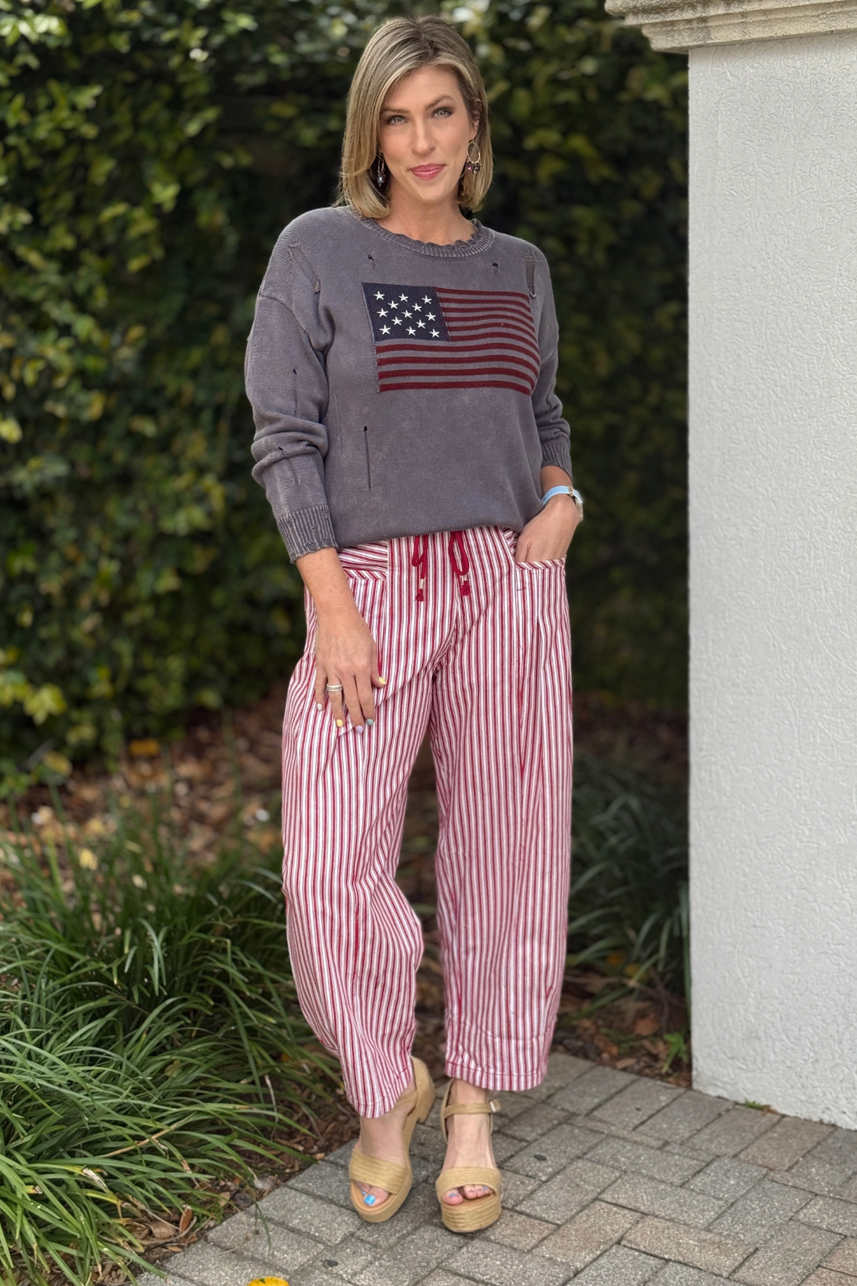 patriotic striped summer pants boutique