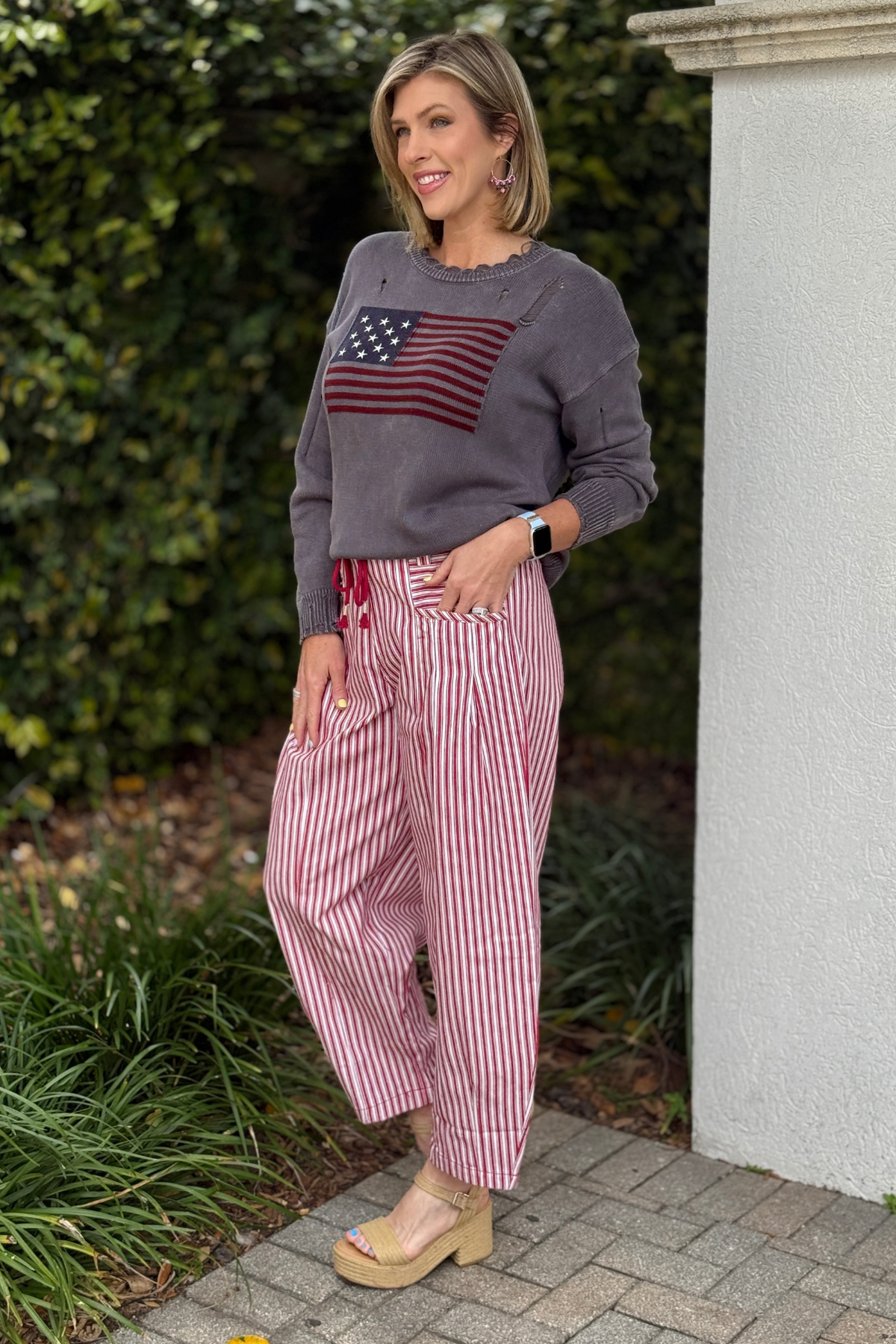 fourth of july striped pants outfit